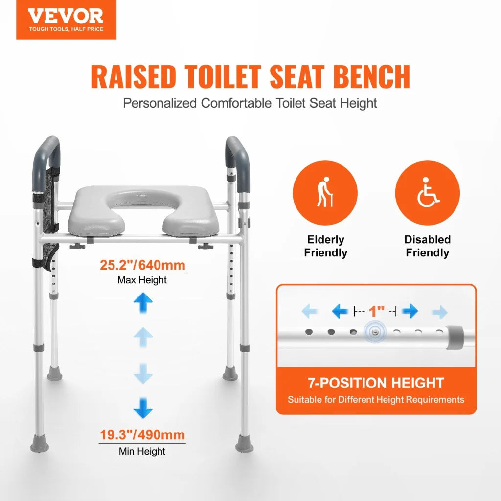 Raised Toilet Seat 7 Position Height