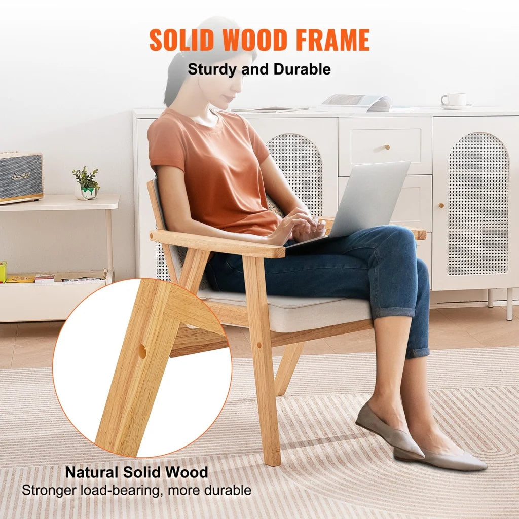 VEVOR Rattan Chair Mid Century Modern Dining Chair