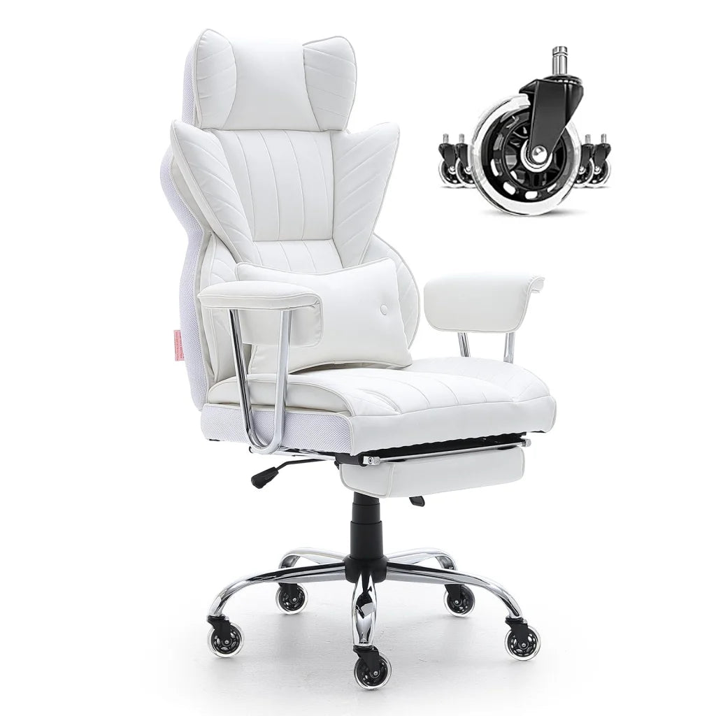 VEVOR Reclining Office Chair with Footrest Heavy Duty PU