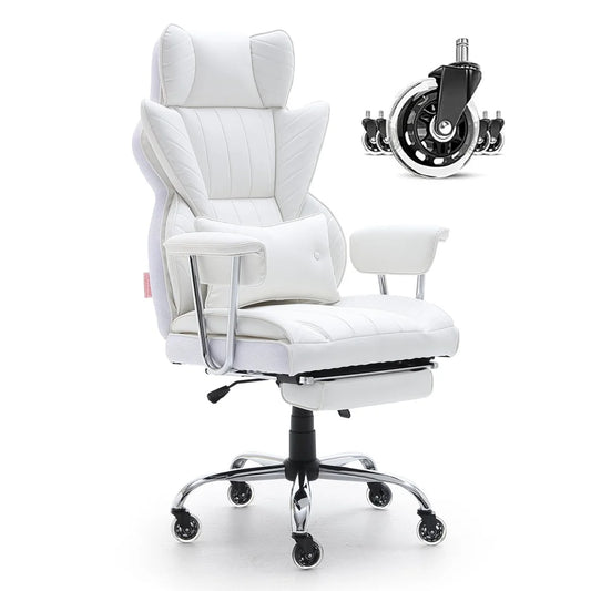 VEVOR Reclining Office Chair with Footrest Heavy Duty PU