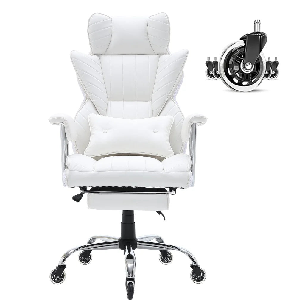 VEVOR Reclining Office Chair with Footrest Heavy Duty PU