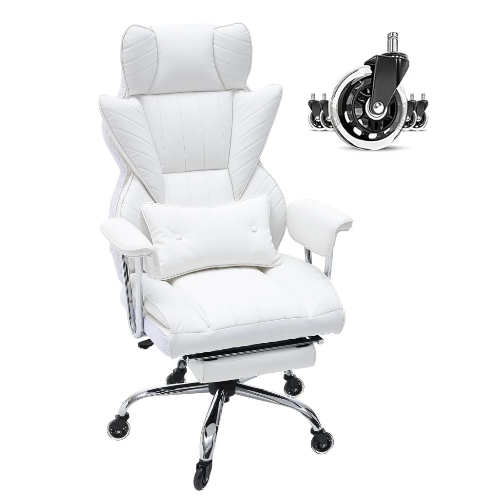 VEVOR Reclining Office Chair with Footrest Heavy Duty PU