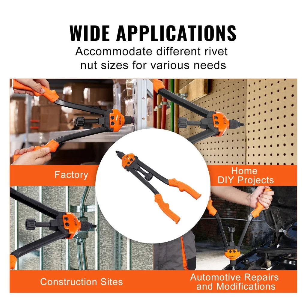 VEVOR Rivet Nut Tool 16” Rivnut Tool Kit with 13PCS Metric