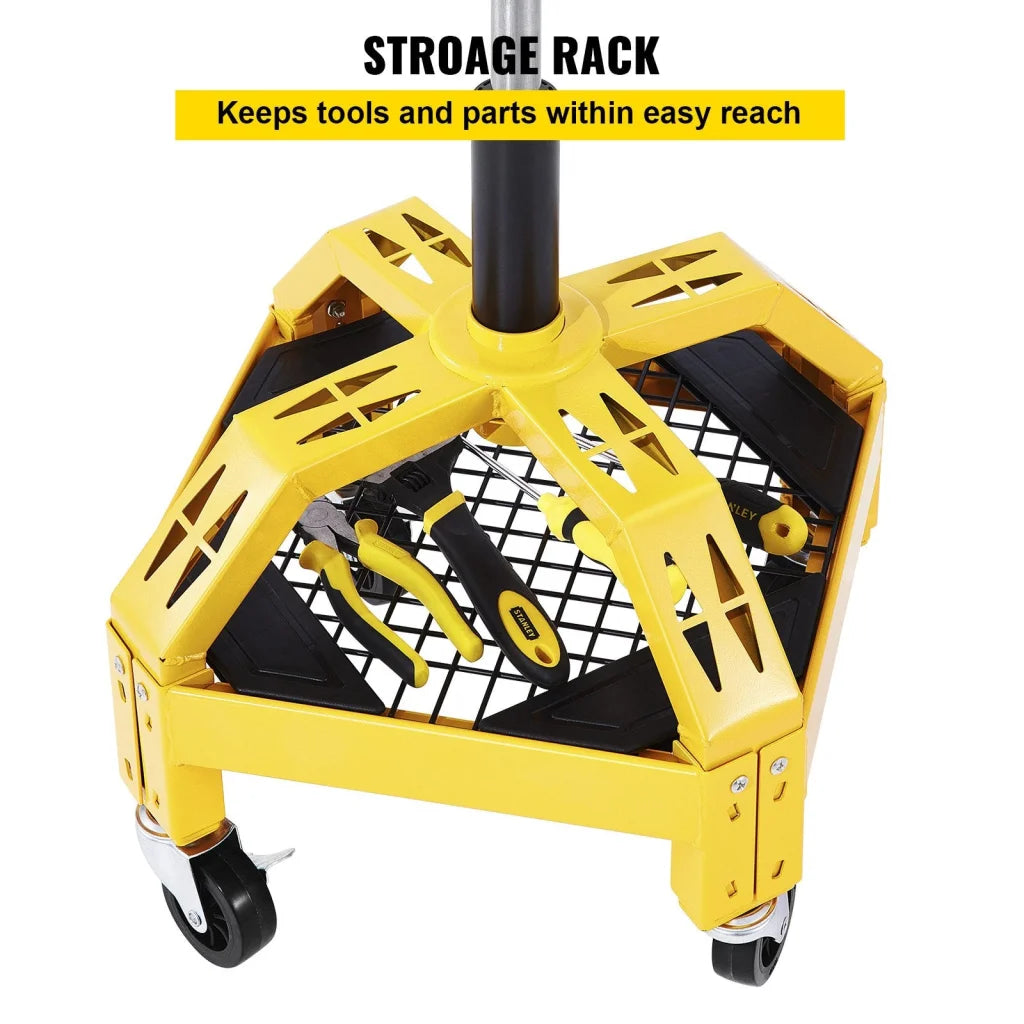 VEVOR Rolling Garage Stool 300LBS Capacity Adjustable