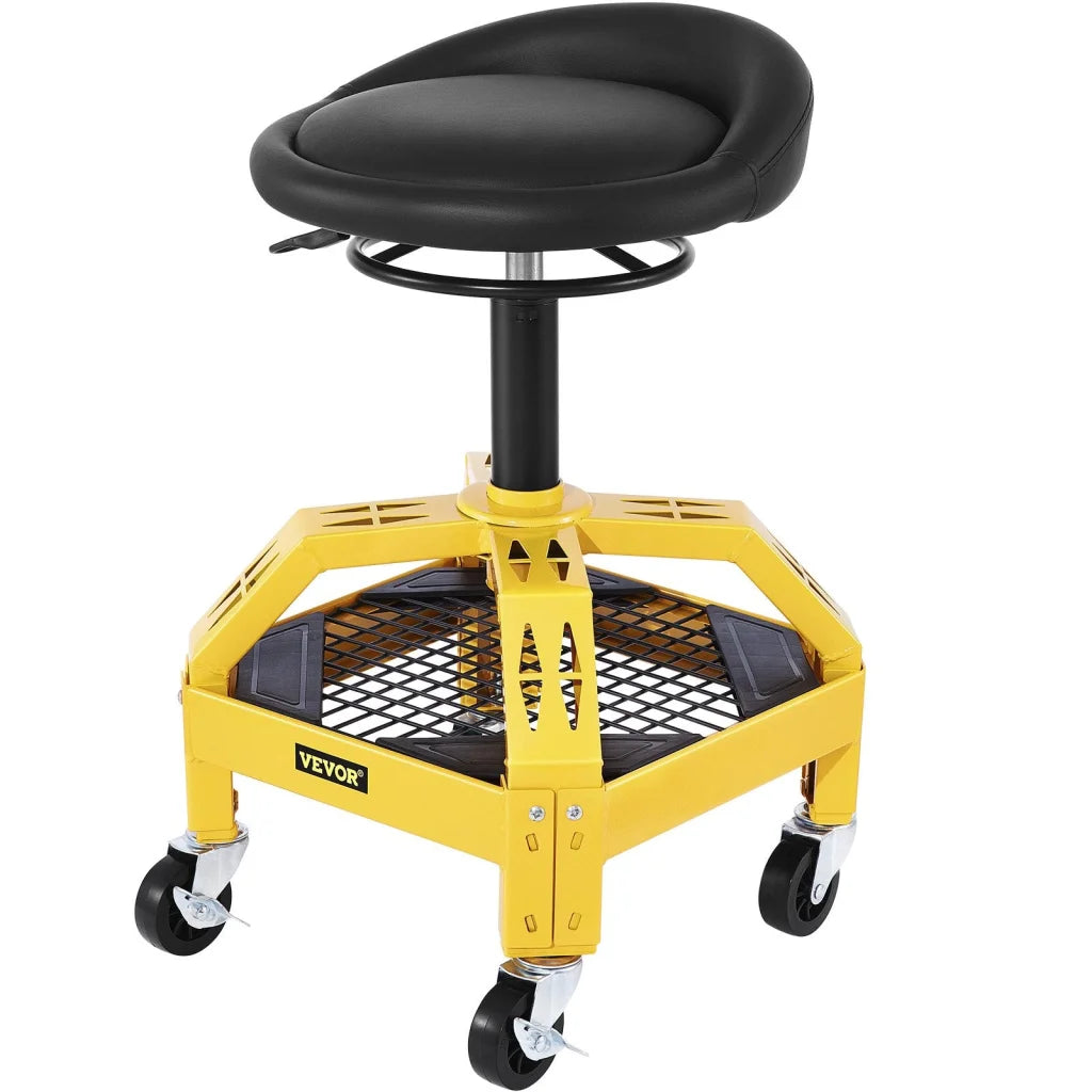 VEVOR Rolling Garage Stool 300LBS Capacity Adjustable