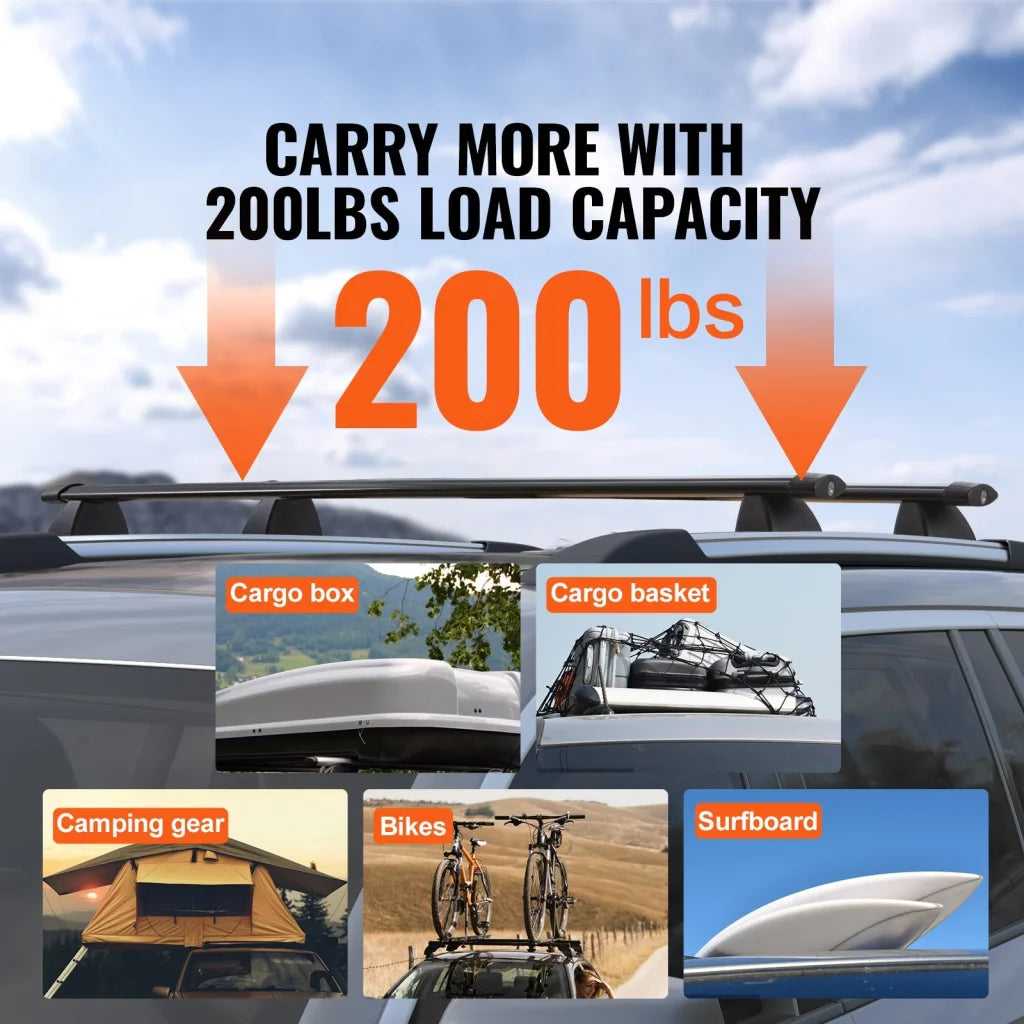 Aluminum vevor roof rack with slim posts and mounting brackets