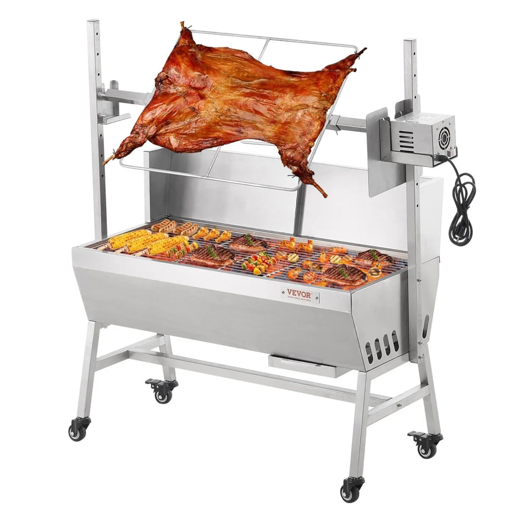 VEVOR Rotisserie Grill with Windscreen BBQ Whole Pig Lamb