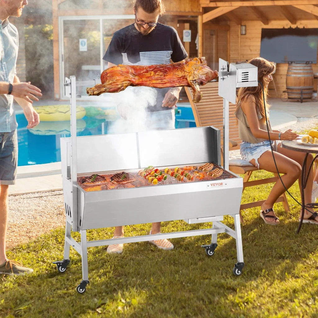 VEVOR Rotisserie Grill with Windscreen BBQ Whole Pig Lamb
