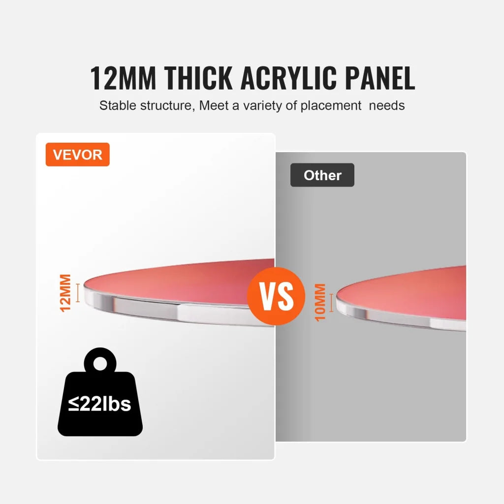 VEVOR Round Iridescent Side Table Acrylic End Table Clear