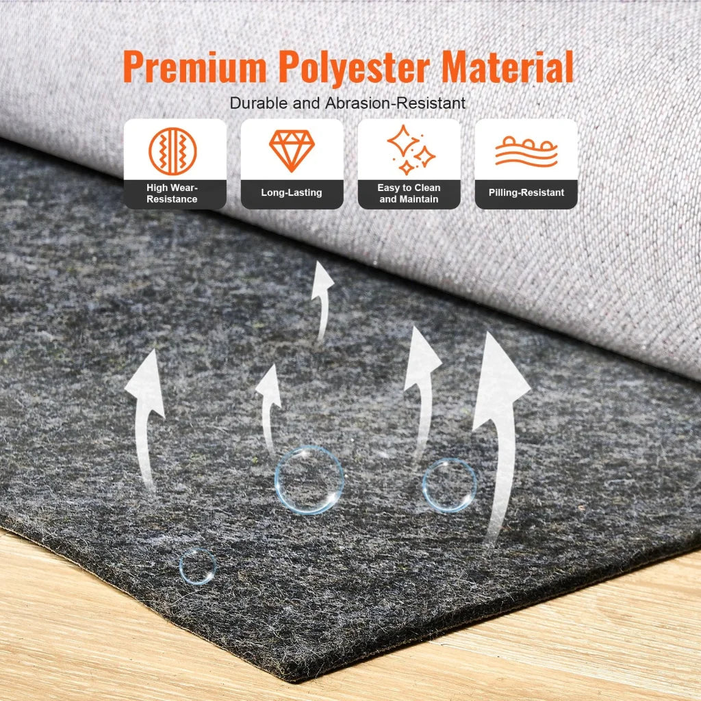VEVOR Rug Pad Gripper 8’ x 10’ Protective Carpet Pad 0.24’’