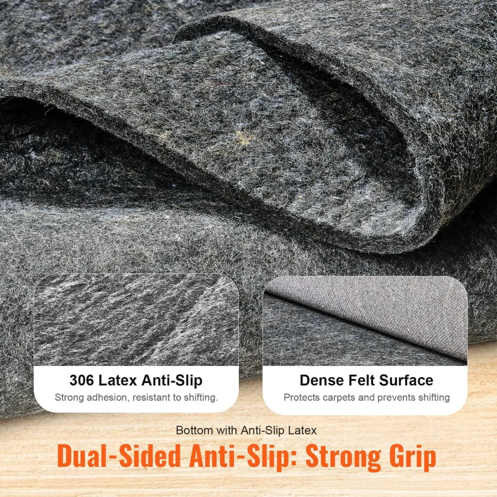 VEVOR Rug Pad Gripper 8’ x 10’ Protective Carpet Pad 0.24’’