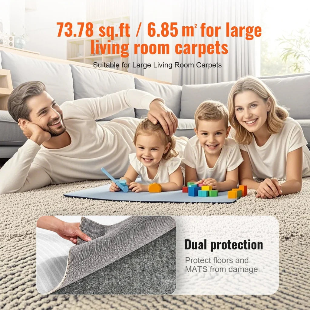 VEVOR Rug Pad Gripper 8’ x 10’ Protective Carpet Pad 0.24’’