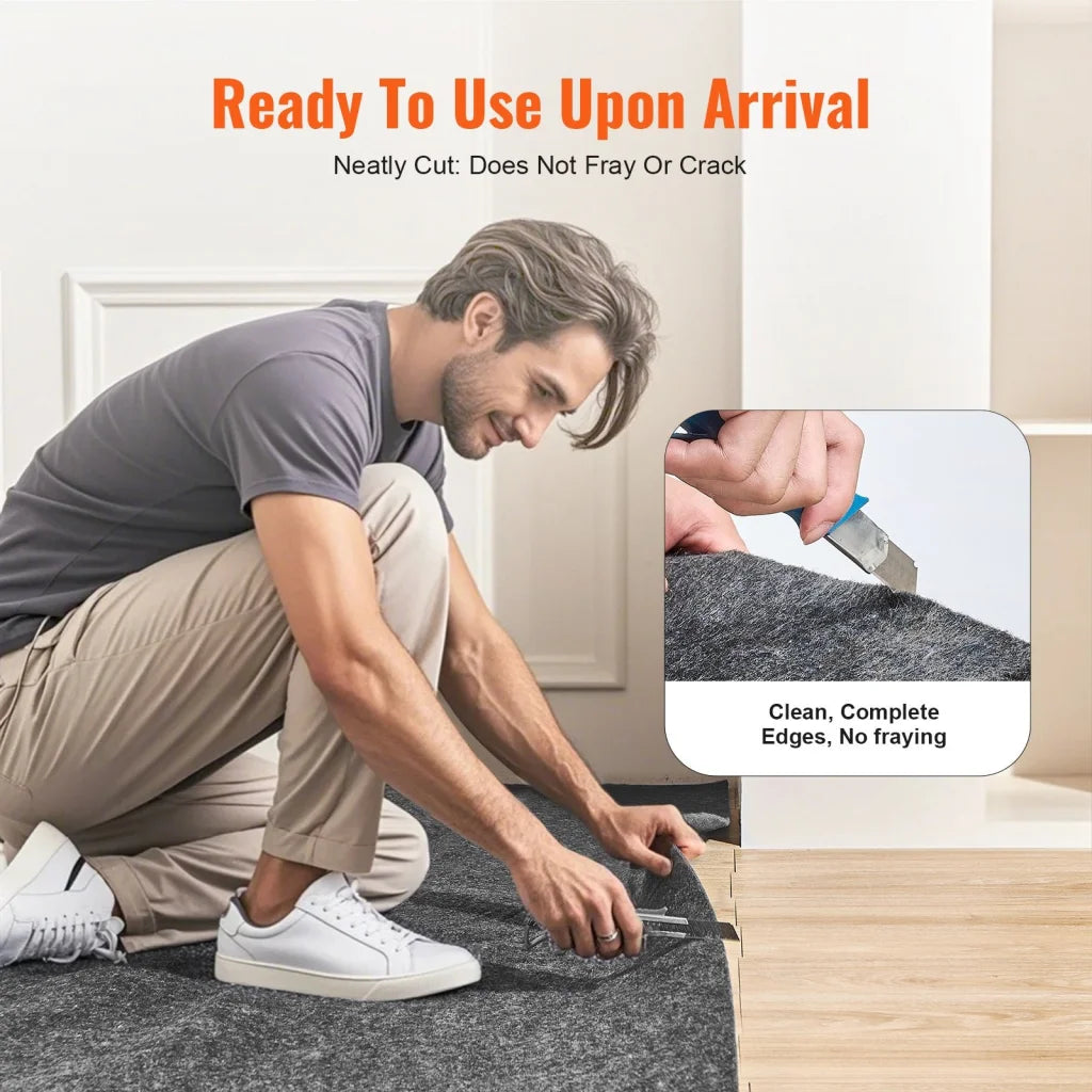 VEVOR Rug Pad Gripper 9’ x 12’ Protective Carpet Pad 0.47’’