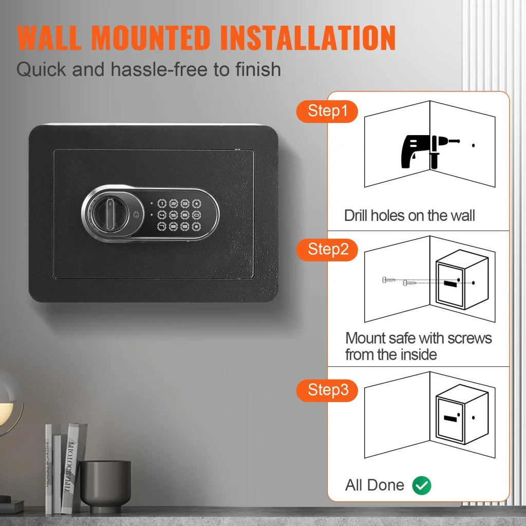 VEVOR Safe 0.5 Cubic Feet Home Safe Steel Security Safe