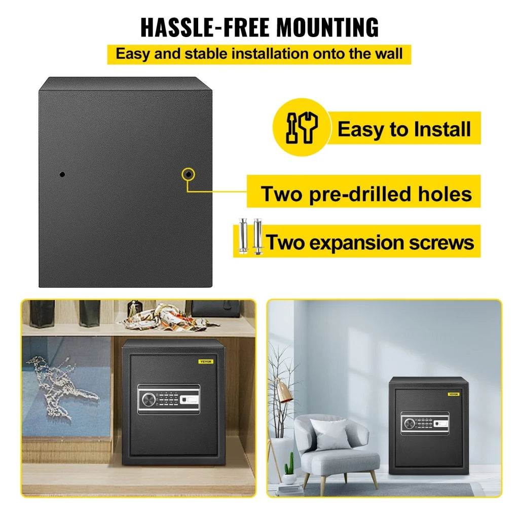 VEVOR Safe Box 1.7 CU.FT Fingerprint Safe Box for Money