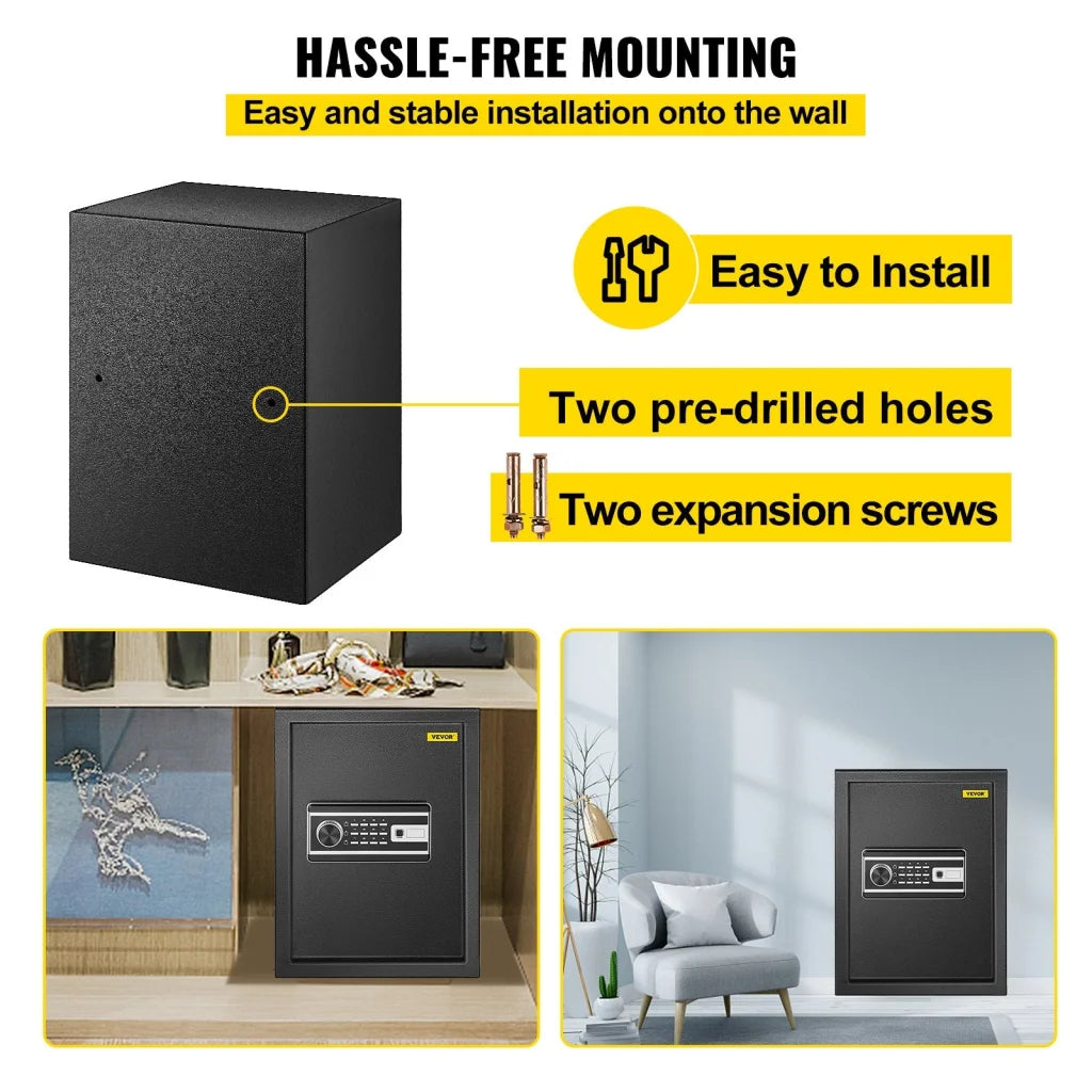 Vevor safe box with assembled layout and visible hardware