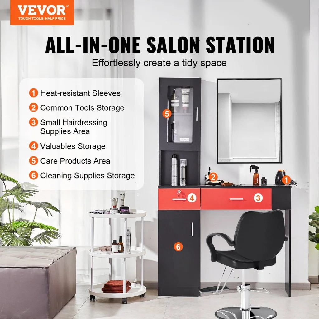 VEVOR Salon Station Wall Mount Barber Salon Station