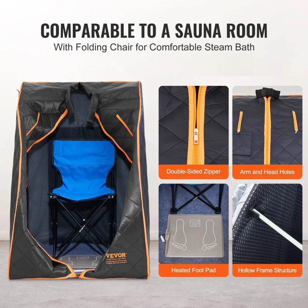 VEVOR Sauna Tent Far Infrared 1050W Personal Home Spa Loss