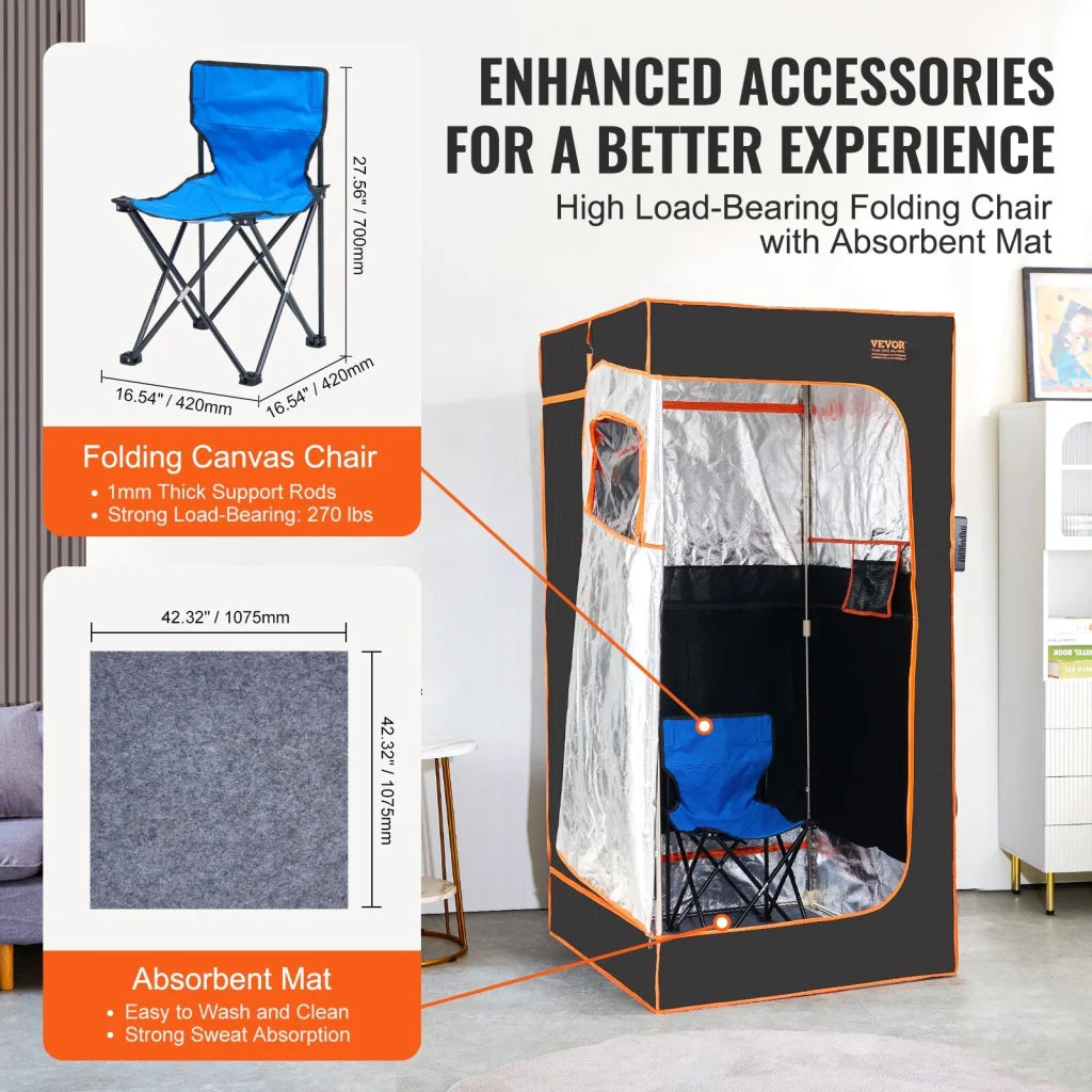VEVOR Sauna Tent Far Infrared 1400W Personal Home Spa Loss