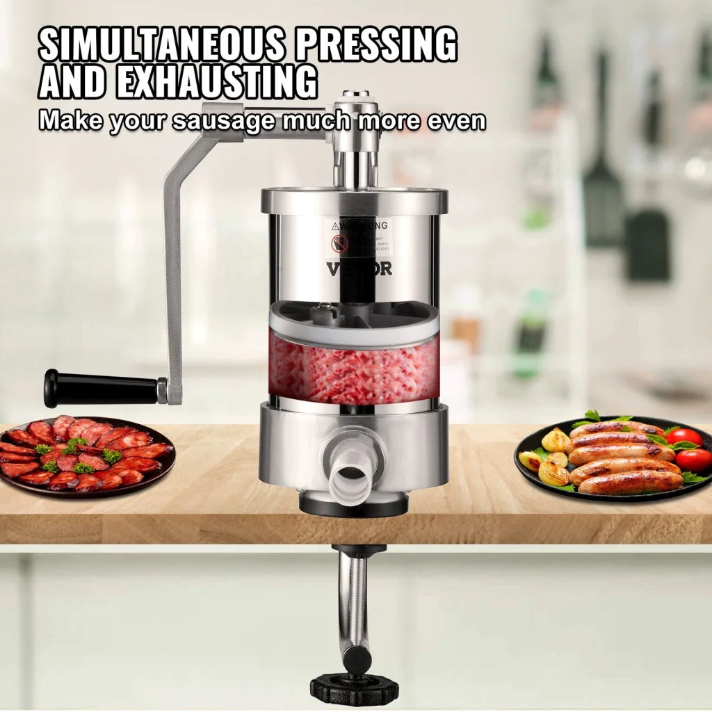 Steel 5l vevor sausage stuffer with clean finish and fitted components