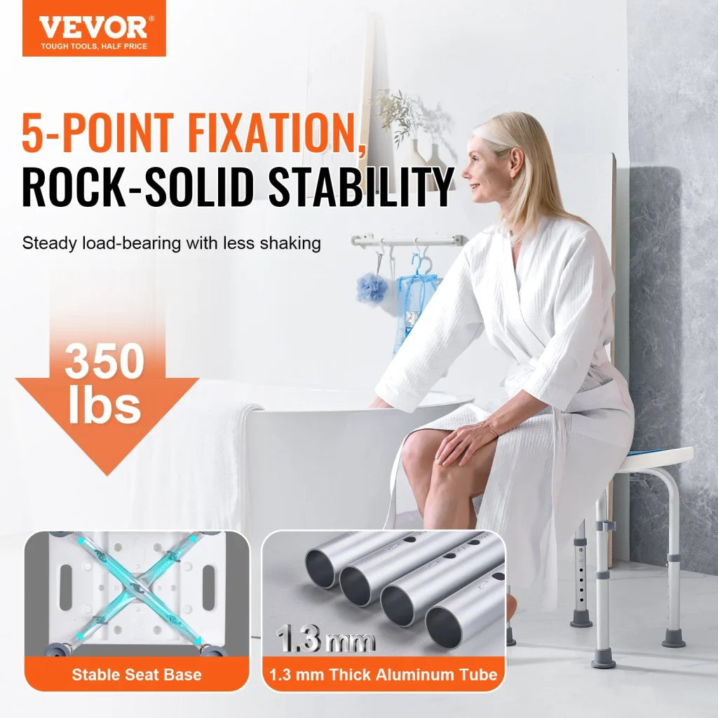 Shower Chair Adjustable Height Stool Seat