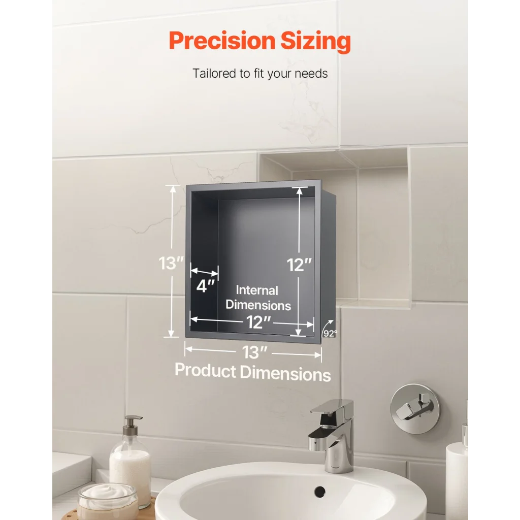 VEVOR Shower Niche 33.0 x 33.0 x 10.2 cm Recessed Wall