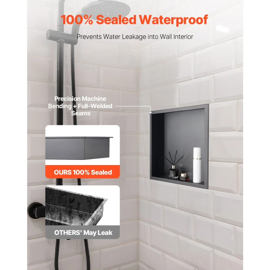 VEVOR Shower Niche 33.0 x 33.0 x 10.2 cm Recessed Wall