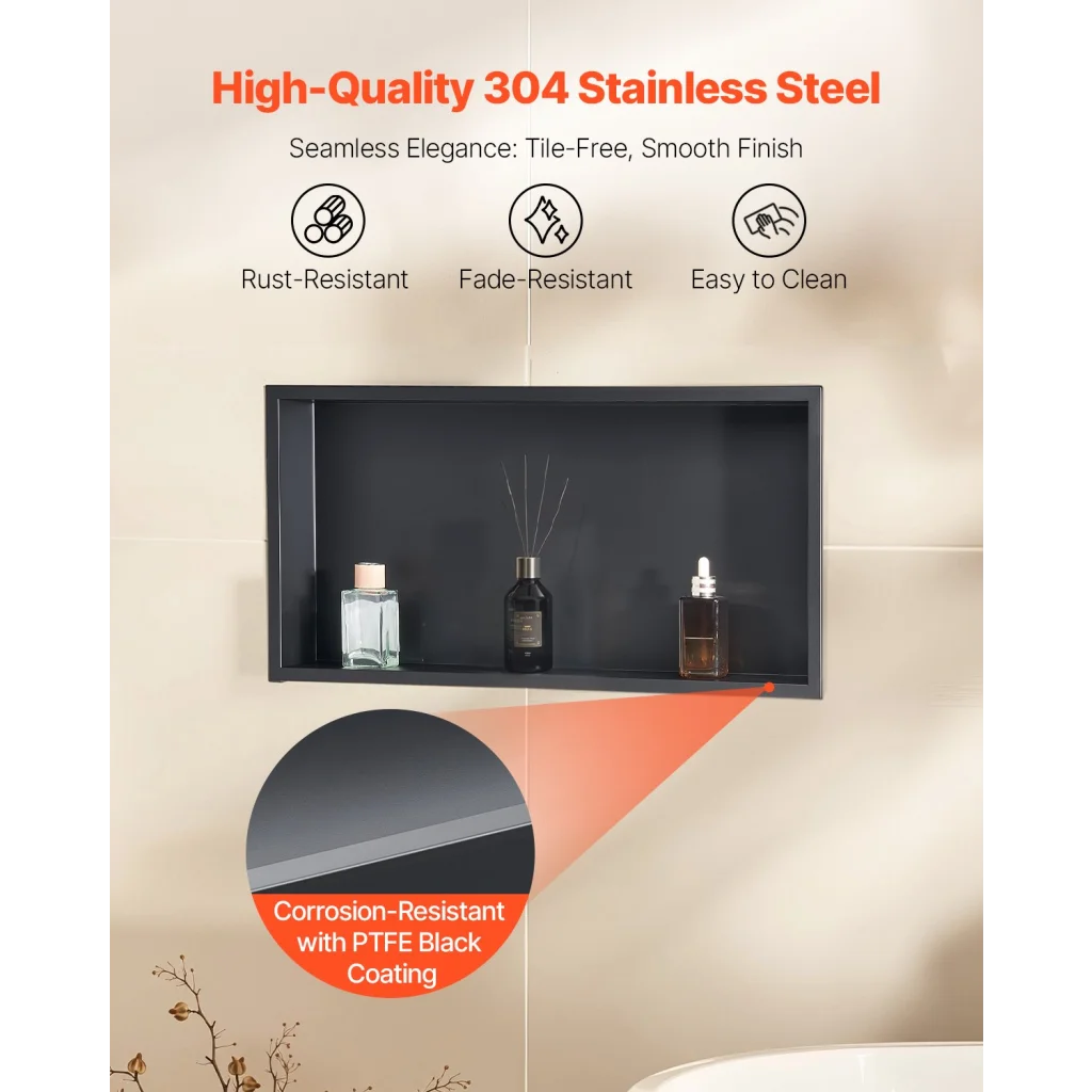 VEVOR Shower Niche 33.0 x 63.5 x 10.2 cm Recessed Wall