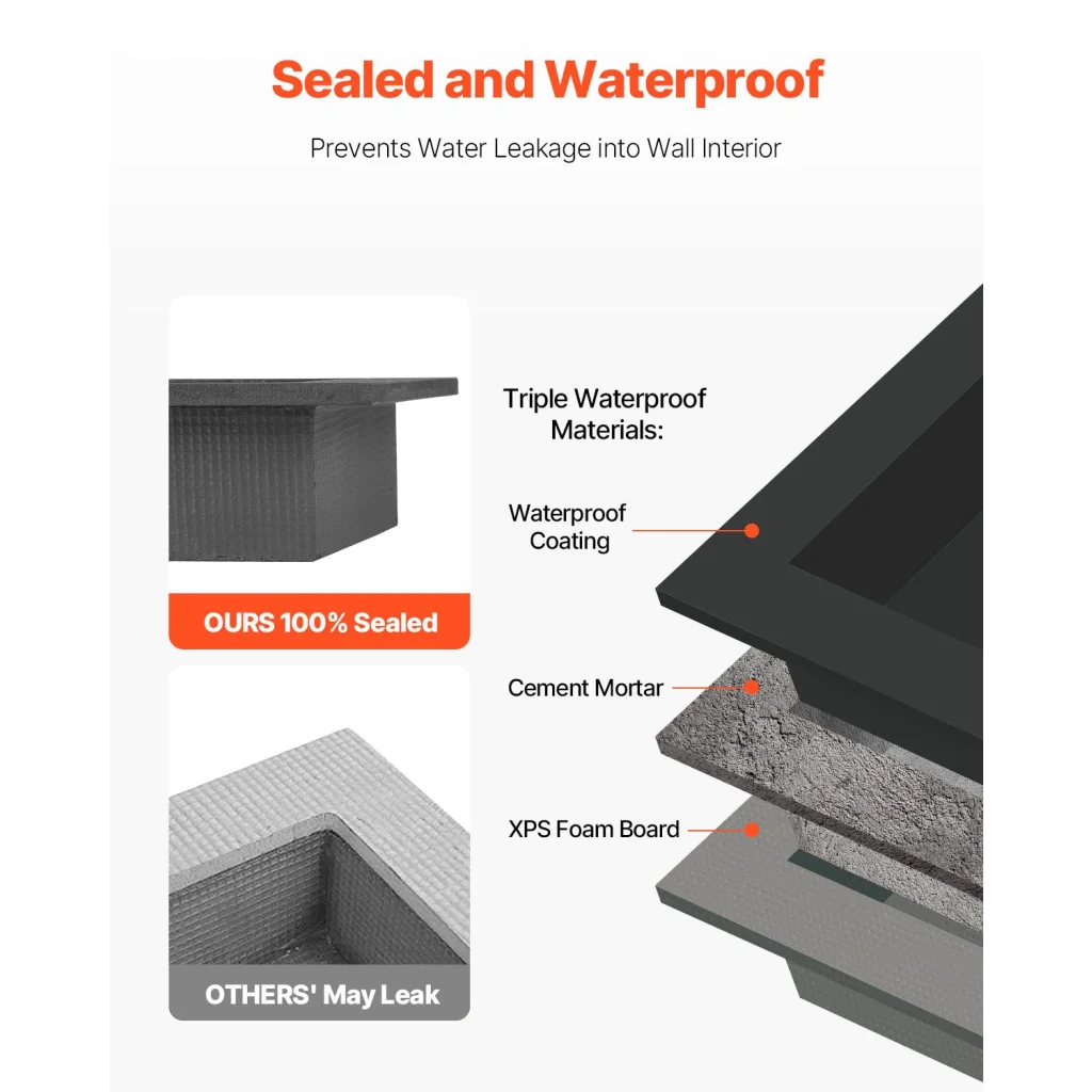 VEVOR Shower Niche 40.6 x 50.8 x 10.2 cm Recessed Wall