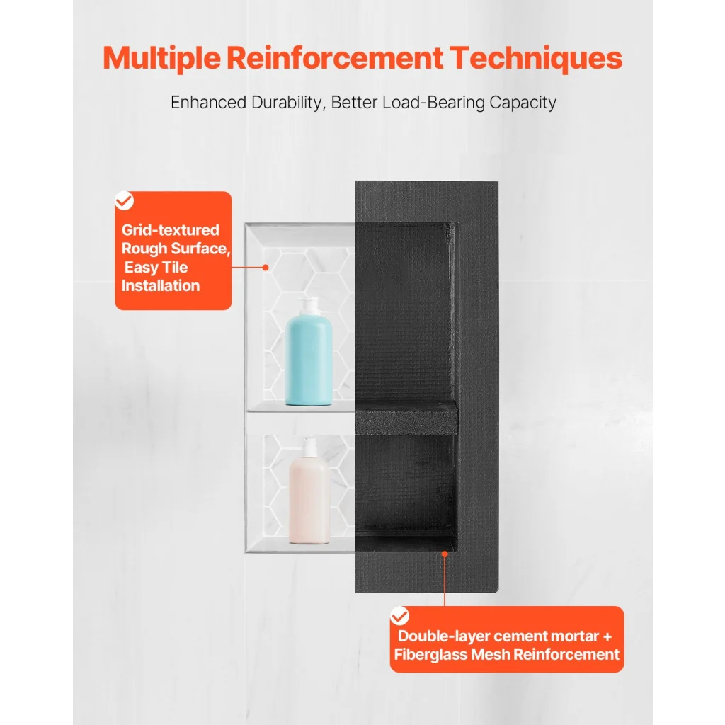 VEVOR Shower Niche 40.6 x 50.8 x 10.2 cm Recessed Wall