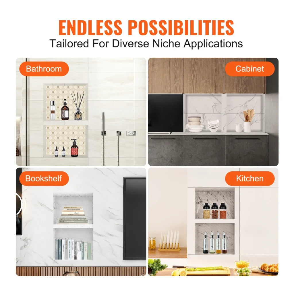 VEVOR Shower Niche Ready for Tile 40.64 x 60.96 cm 16 x 24