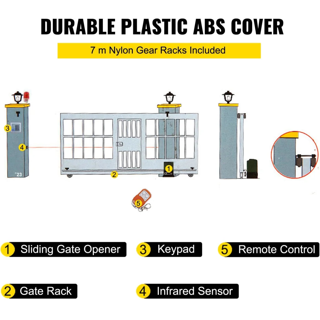 VEVOR Sliding Gate Opener Automatic Sliding Gate 1800 KG 4