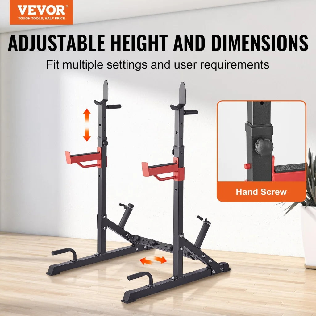 VEVOR Squat Power Rack Adjustable Heavy Duty Barbell Weight