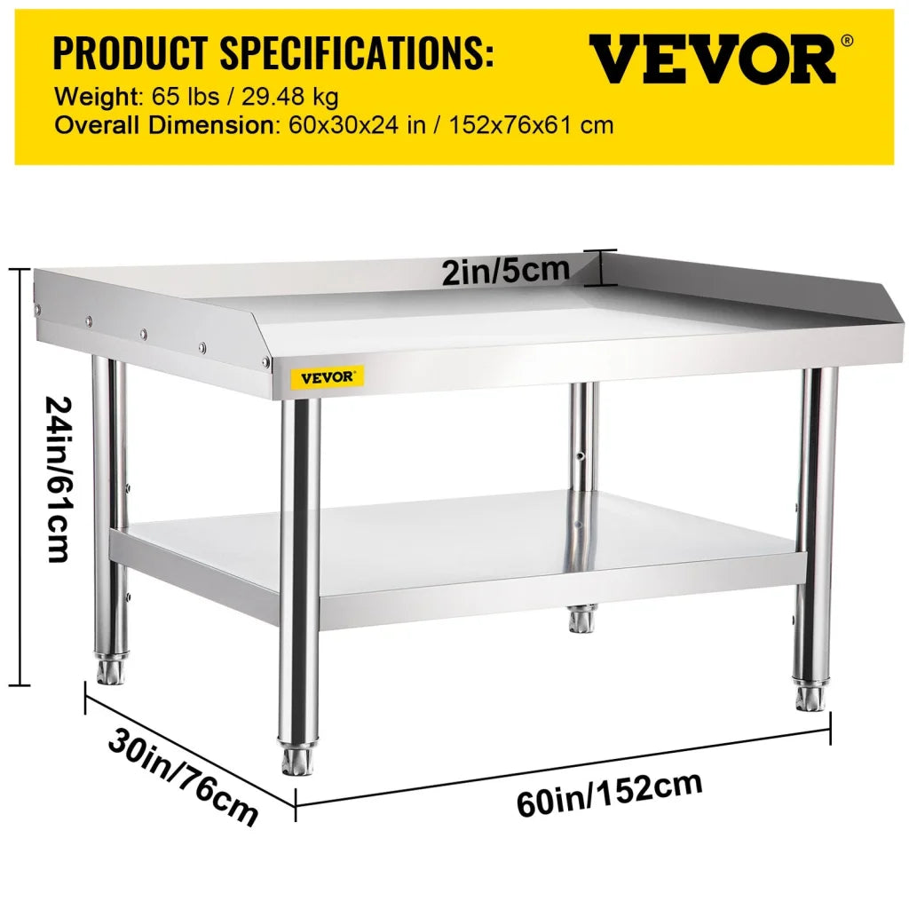 VEVOR Stainless Steel Equipment Grill Stand 152x76x61 cm