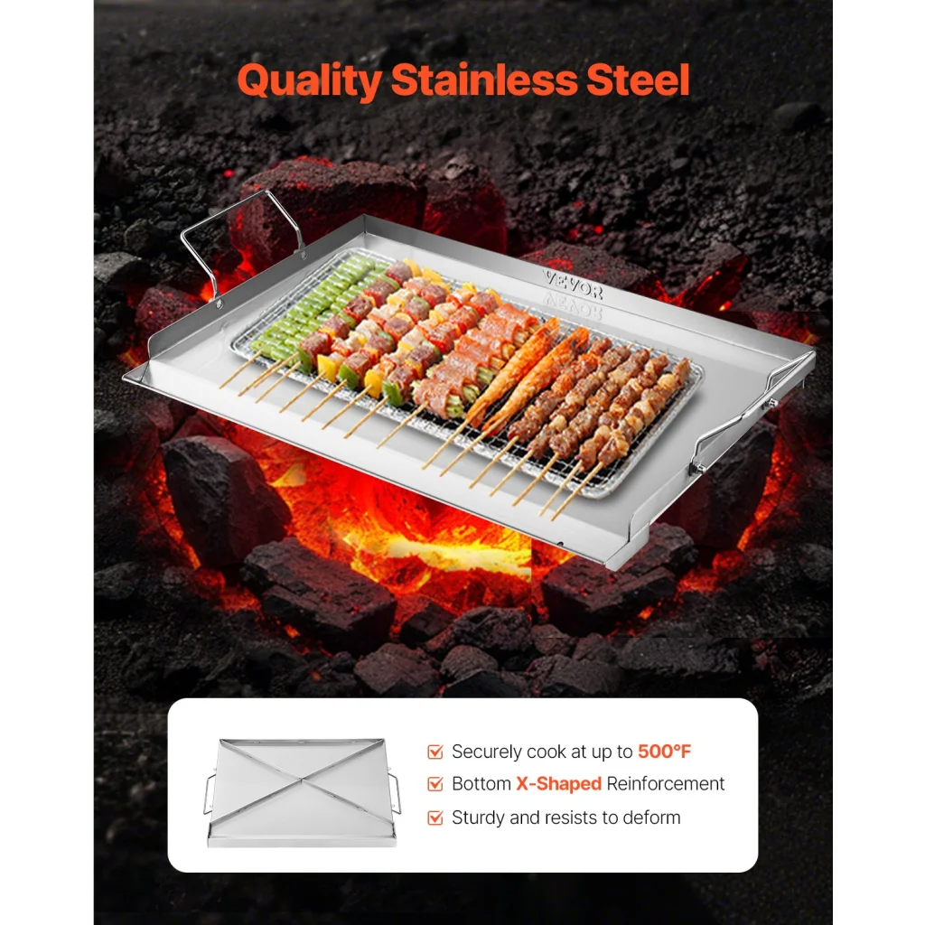 VEVOR Stainless Steel Griddle 23x16 inch Universal Flat Top