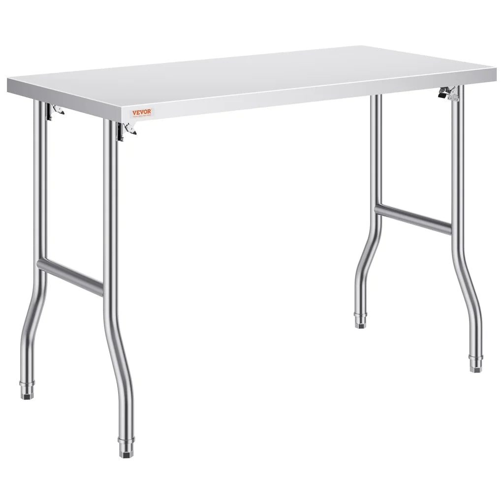 VEVOR Stainless Steel Kitchen Bench Folding Commercial Prep