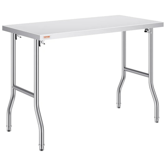 VEVOR Stainless Steel Kitchen Bench Folding Commercial Prep