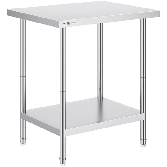 VEVOR Stainless Steel Prep Table 24 x 30 x 34 Inch Heavy