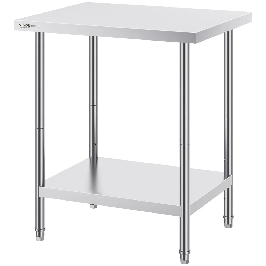 VEVOR Stainless Steel Prep Table 24 x 30 x 34 Inch Heavy