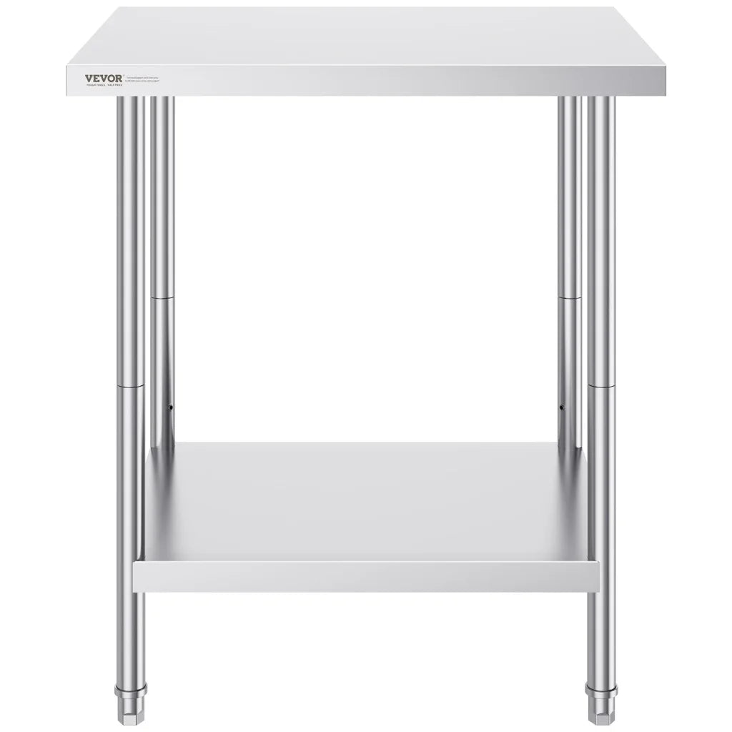 VEVOR Stainless Steel Prep Table 24 x 30 x 34 Inch Heavy