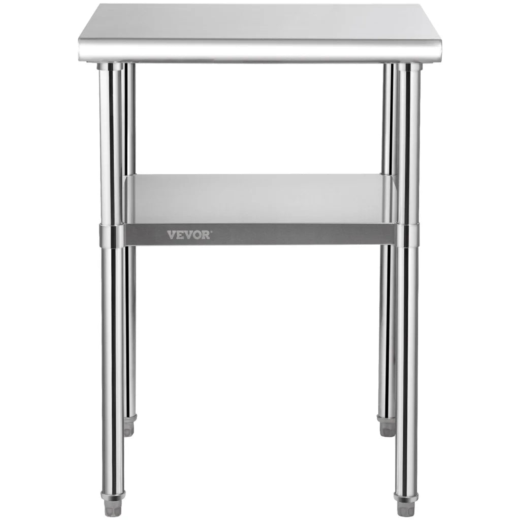VEVOR Stainless Steel Prep Table 61 x 61 x 91.4 cm 600lbs