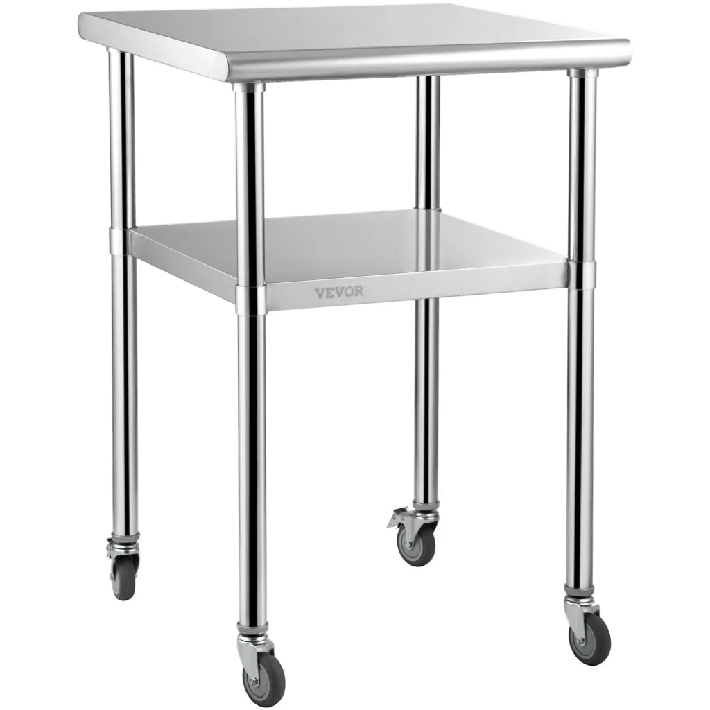 VEVOR Stainless Steel Prep Table 61 x 61 x 91.4 cm 600lbs