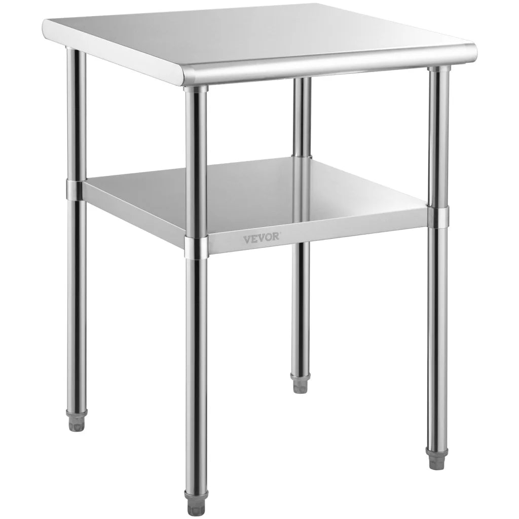 VEVOR Stainless Steel Prep Table 61 x 61 x 91.4 cm 600lbs