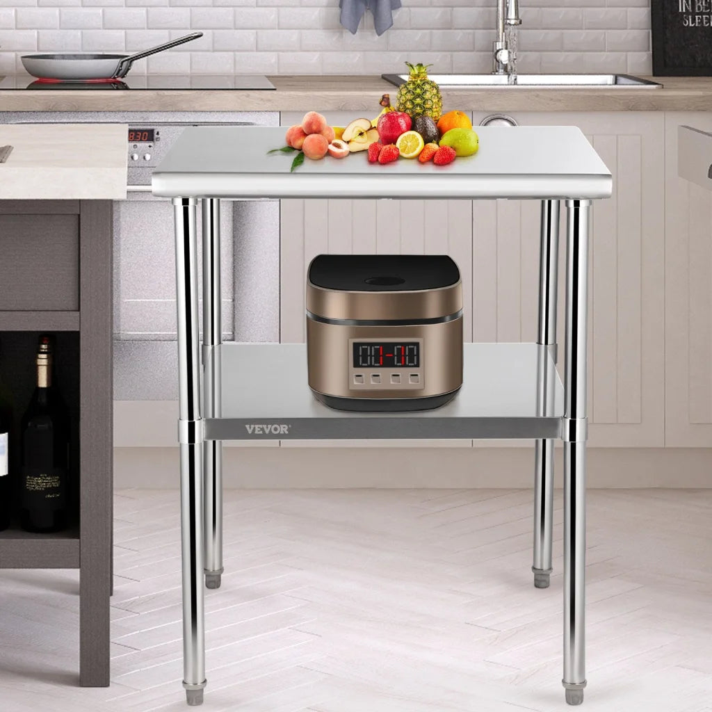 Steel vevor stainless work with tabletop context and item shape