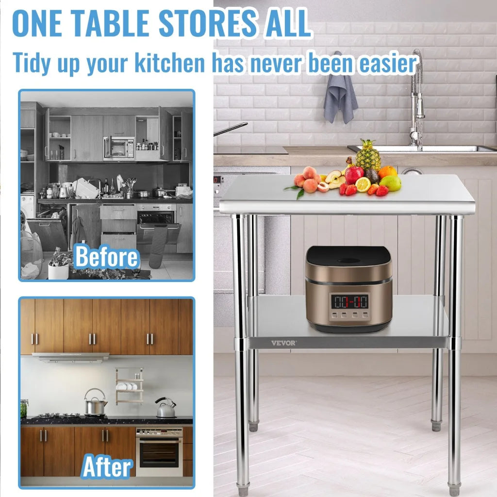Stainless Steel Work Prep Table Commercial