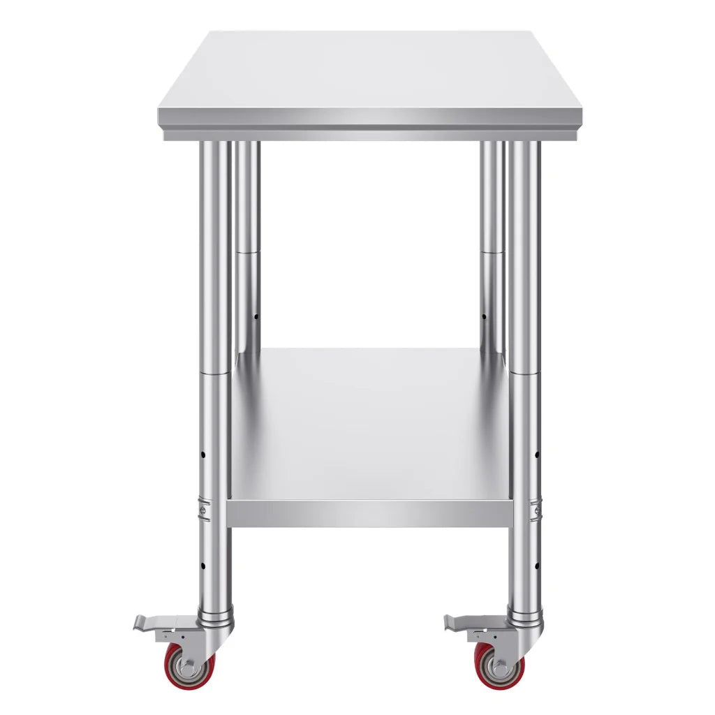 VEVOR Stainless Steel Work Table 36x24 Inch with 4 Wheels