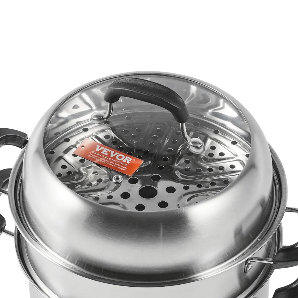 VEVOR Steamer Pot 28cm Steamer Pot for Cooking with 8.5QT