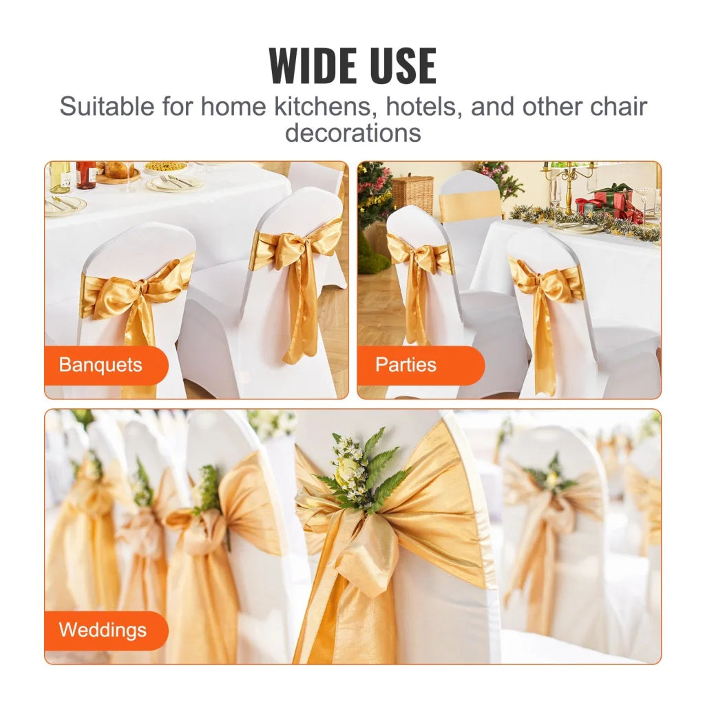 VEVOR Stretch Spandex Chair Sashes Bows Chair Slipcover