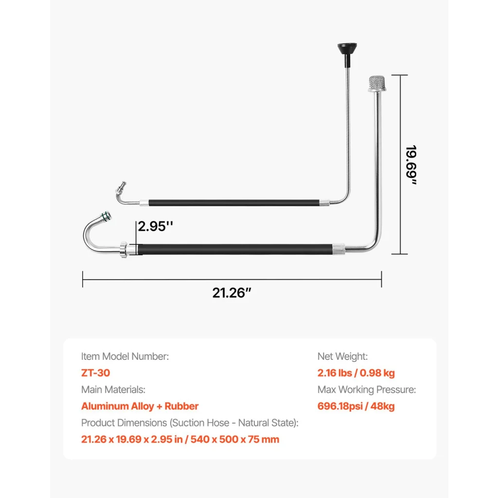 VEVOR Suction Hose Tube and Reflux Line Sets Airless Paint