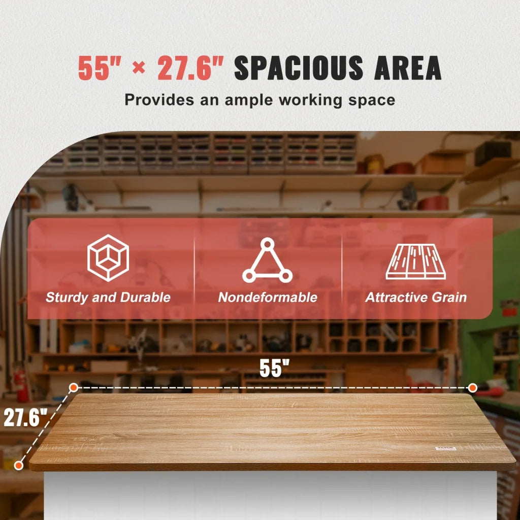 VEVOR Table Top 55’’ x 27.6’’ x 1’’ 220.5 lbs Load Capacity
